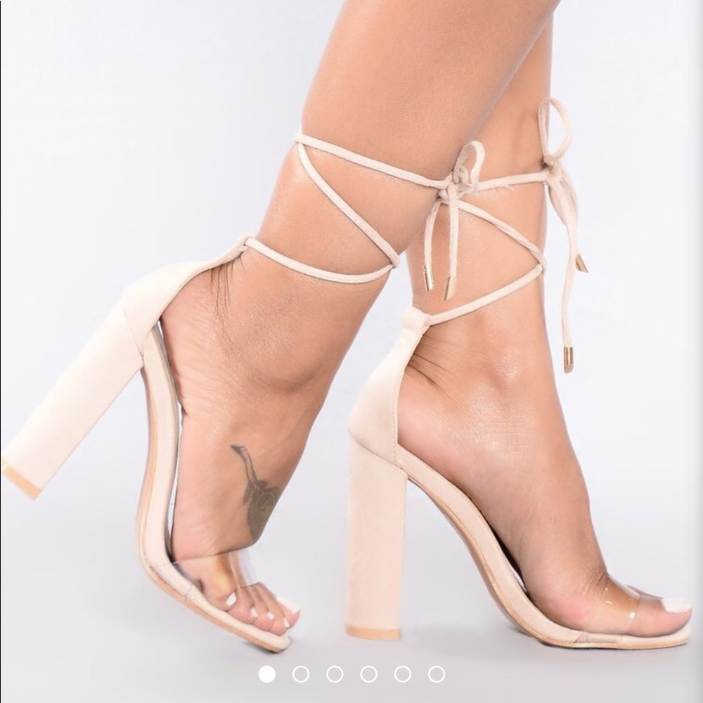 Nude Lace Up Heel